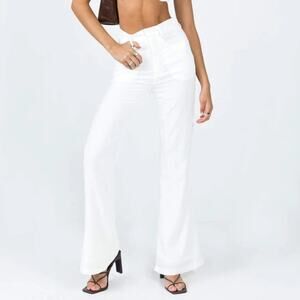 Princess Polly Elsie White High-Waisted Pants size 4